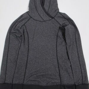 Lululemon Think Fast Hoodie Heathered Herringbone Heathered Black Black Size 6